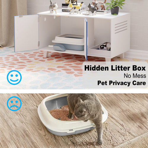 Tucker Murphy Pet™ Blue And White Cat Litter Box Enclosures
